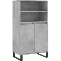 vidaXL Highboard gris béton 60x36x110 cm Bois composite