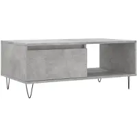 vidaXL Table basse gris béton 90x50x36,5 cm Bois composite
