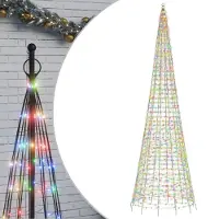 vidaXL Sapin de Noël LED pour mât de drapeau 1534 LED multicolore 500 cm