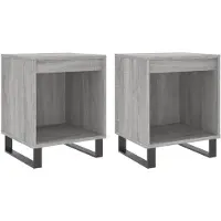 vidaXL Tables de chevet 2 pcs sonoma gris 40x35x50 cm bois ingénierie