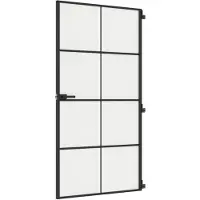 vidaXL Porte intérieure mince noire 102,5x201,5 cm verre trempé & aluminium