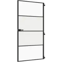 vidaXL Porte intérieure mince noire 102,5x201,5 cm verre trempé & aluminium