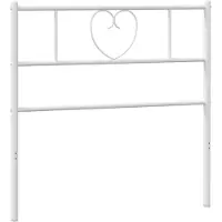 vidaXL Tête de lit de rechange en métal blanc 75 cm