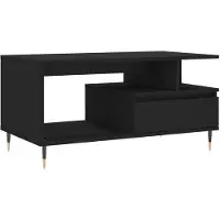vidaXL Table basse noire 90x49x45 cm Bois composite