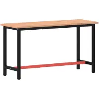 vidaXL Établi 150x55x81,5 cm bois massif hêtre et métal