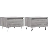 vidaXL Tables basses 2 pcs. Gris Sonoma 50x46x35 cm Bois composite