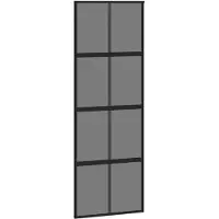 vidaXL Porte coulissante noire 76x205 cm verre trempé et aluminium