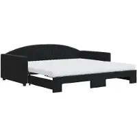 vidaXL Lit de jour extensible avec matelas noir 100x200 cm velours