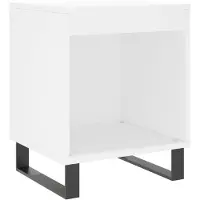 vidaXL Table de chevet Blanc 40x35x50 cm Bois d’ingénierie