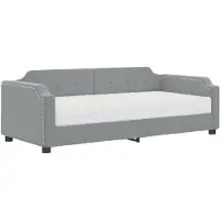 vidaXL Lit de jour avec matelas gris clair 90x190 cm Tissu