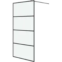 vidaXL Paroi de douche pour douche à l'italienne Noir 100x195 cm ESG Mat
