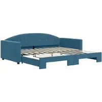 vidaXL Lit de jour extensible bleu 100x200 cm velours