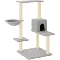 vidaXL Arbre à chat avec colonnes à griffer en sisal gris clair 95 cm