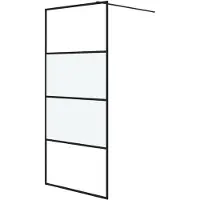 vidaXL Paroi de douche pour passage piétonnier noir 90x195cm semi-mat ESG