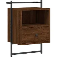 vidaXL Table de chevet murale chêne brun 40x30x61 cm bois d'ingénierie