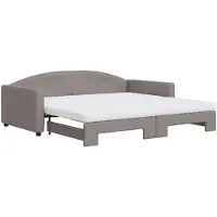vidaXL Lit de jour extensible avec matelas Taupe 100x200 cm Tissu