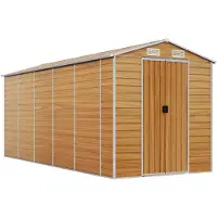 vidaXL Abri de jardin brun clair 191x470x198 cm Acier galvanisé