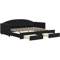vidaXL Lit de jour extensible avec tiroirs noir 90x190 cm velours