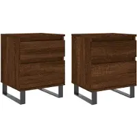 vidaXL Tables de chevet 2 pcs chêne marron 40x35x50 cm bois ingénierie
