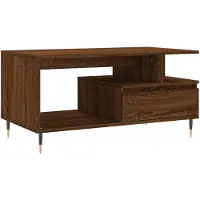 vidaXL Table basse Chêne marron 90x49x45 cm Bois d'ingénierie