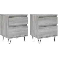 vidaXL Tables de chevet 2 pcs sonoma gris 40x35x50 cm bois ingénierie