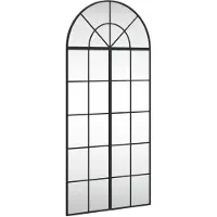 vidaXL Miroir mural noir 60x130 cm bombé fer