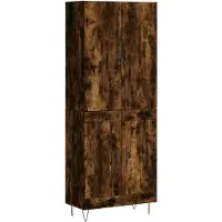 vidaXL Highboard chêne fumé 69,5x34x180 cm bois composite
