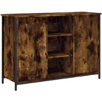 vidaXL Sideboard chêne fumé 100x35x70 cm bois composite
