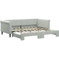 vidaXL Lit de jour extensible gris clair 90x190 cm velours