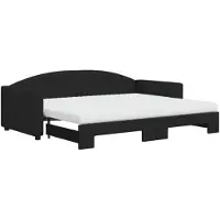 vidaXL Lit de jour extensible avec matelas noir 90x200 cm Tissu