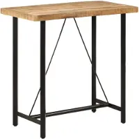vidaXL Table de bar 110x55x107 cm bois massif mangue et fer