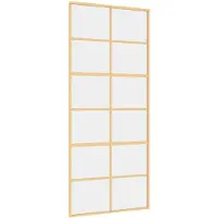 vidaXL Porte coulissante Golden 90x205 cm ESG-verre clair et aluminium