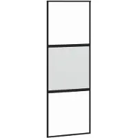 vidaXL Porte coulissante noire 76x205 cm verre trempé et aluminium