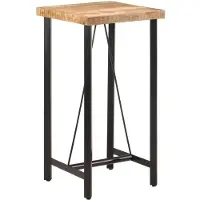 vidaXL Table de bar 55x55x107 cm bois massif mangue et fer