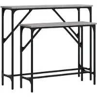 vidaXL Tables console 2 pcs sonoma gris bois d'ingénierie
