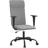 vidaXL Chaise de bureau Réglable en hauteur Tissu gris clair