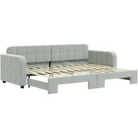 vidaXL Lit de jour extensible gris clair 80x200 cm velours