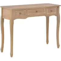 vidaXL Table de console et coiffeuse avec 3 tiroirs Marron