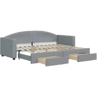 vidaXL Lit de jour extensible avec tiroirs gris clair 80x200 cm Tissu