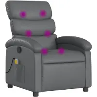 vidaXL Fauteuil de massage Gris Similicuir