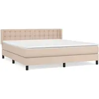 vidaXL Lit boxspring matelas cappuccino brun 180x200 cm similicuir