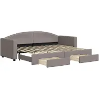 vidaXL Lit de jour extensible avec tiroirs Taupe 80x200 cm Tissu