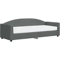 vidaXL Lit de jour avec matelas gris foncé 80x200 cm Tissu