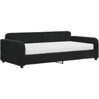 vidaXL Lit de jour avec matelas noir 100x200 cm velours