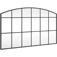 vidaXL Miroir mural noir 100x60 cm arche fer