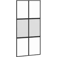 vidaXL Porte coulissante noire 102,5x205 cm verre trempé et aluminium