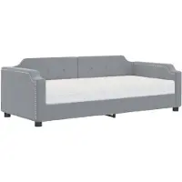 vidaXL Lit de jour avec matelas gris clair 80x200 cm Tissu