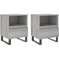 vidaXL Tables de chevet 2 pcs sonoma gris 40x35x50 cm bois ingénierie