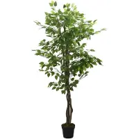 vidaXL Ficus artificiel 378 feuilles 80 cm vert