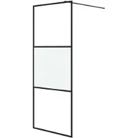 vidaXL Paroi de douche pour passage piétonnier noir 80x195 cm semi-mat ESG